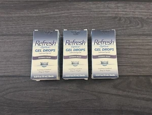 Lot of 3 Refresh Optive Gel Drops Lubricant Eye Gel, 0.33 Fl Oz - Picture 1 of 6