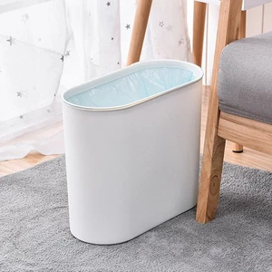 Narrow Garbage Can Space Saving Stylish Plastic Slim Waste Bin With Press Open - Picture 1 of 12