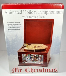 Mr Christmas Animated Holiday Symphonium w Turning Scene Skate Spieluhr VIDEO - Bild 1 von 24