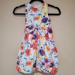 Helena kleines Mädchen Kleid Blumenmuster weiß Schleife Schärpe Gr. 5 ausgestellt Prinzessin - Bild 1 von 8