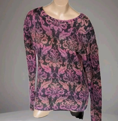 Suéter Pullover Sundance Mezcla Mohair Alto Bajo Arte Para Usar Floral Boho Talla M Foto 1 de 4