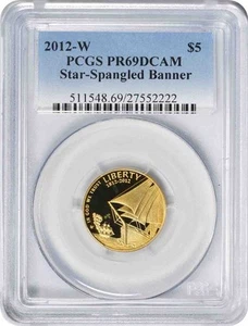 2012-W Star-Spangled Banner $5 Gold Five Dollar Commemorative PR69DCAM PCGS - Picture 1 of 2