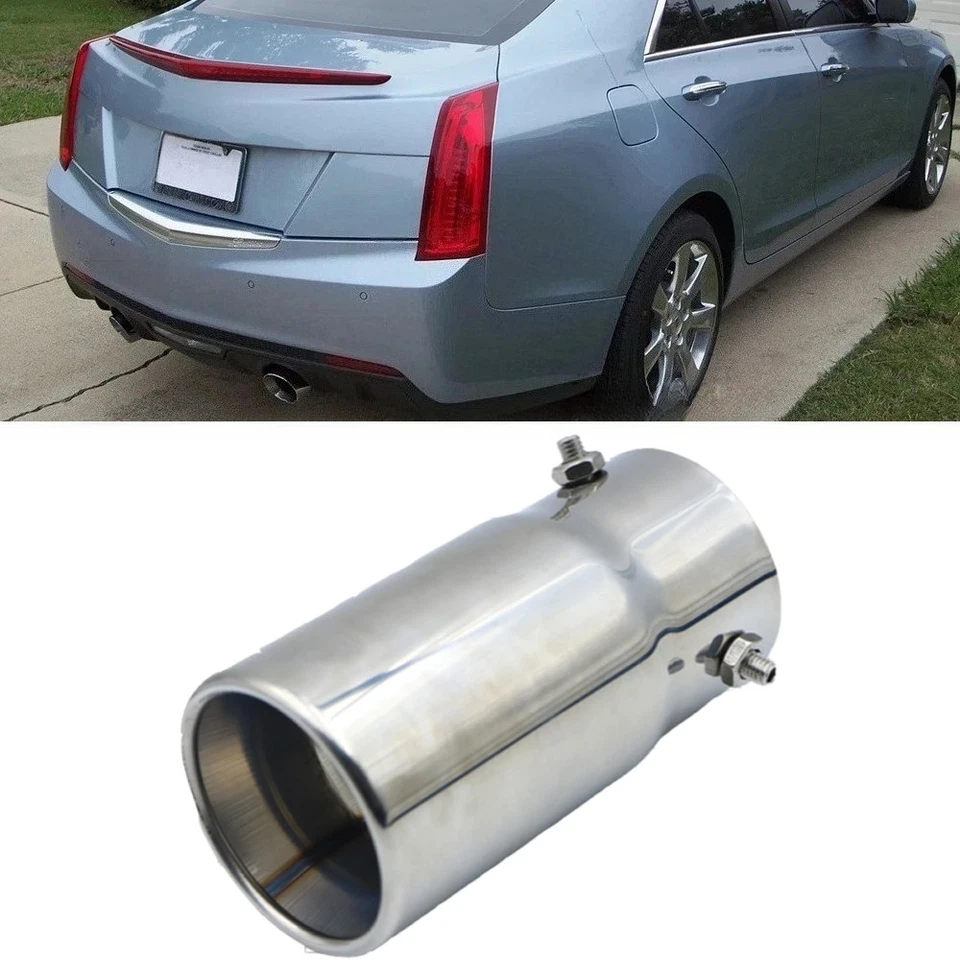 For Cadillac ATS CTS 1.5" to 2.7" Exhaust Pipe Tip Rear Tail Throat Muffler Foto 1 de 4