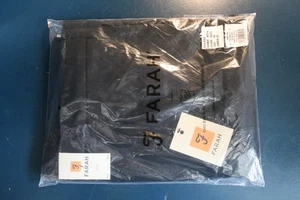 Vintage Farah Black polyester trousers W 46 L 27 mod casual skin ska new tag bag - Picture 1 of 6