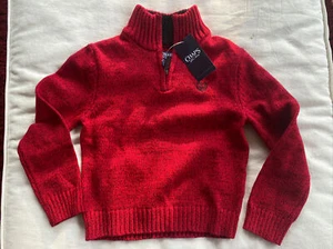 NEW NWT Chaps by Ralph Lauren Boys Red 1/4 Zip Sweater Sz 4-5 Reg $36 - Picture 1 of 5