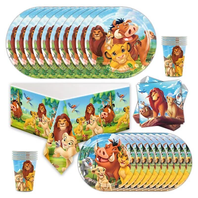 The Lion King Birthday Decor Party Supplies Set Plates Cups Tablecloth Napkins - Image 1 of 4