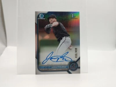 2022 Bowman Chrome Refractor #CDA-JPD Jared Poland Auto /499 - Image 1 of 2