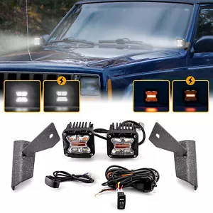 For Jeep Comanche MJ 1986-1992 Amber White 3'' Strobe Lights+Ditch Mount+DT Wire - Foto 1 di 11