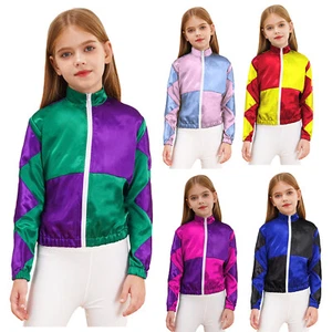 Girls Costume Racer Racing Jacket Zipper Horse Riding Racehorse Coat Top Fancy - Picture 1 of 53