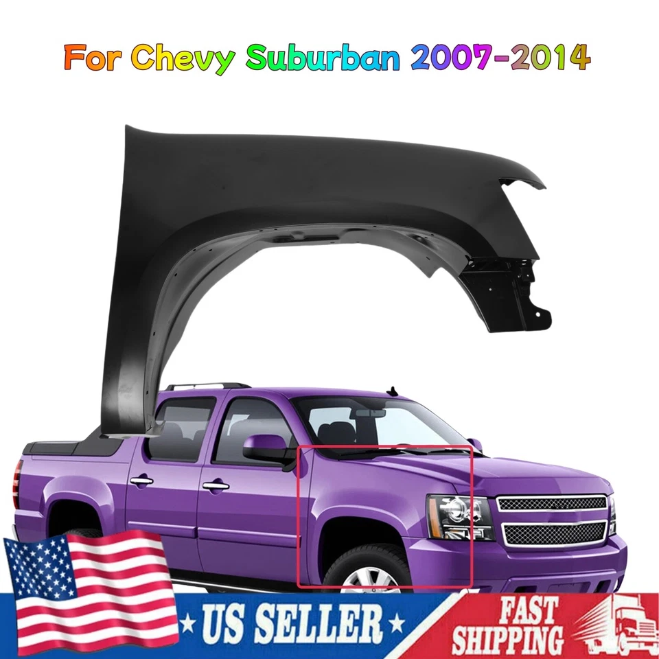 New For Chevy Suburban 07-14 Fender Front Passenger RH Side Black 22977476 Foto 1 de 4