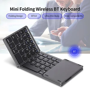 Foldable Wireless BT Keyboard Ultra Slim with Touchpad for Phone Tablet PC C1D7 - Picture 1 of 12