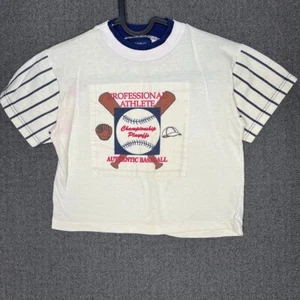 Kids Patrol Tshirt Youth S (5) White Graphic Print Vintage 90s Baseball Champion - Picture 1 of 8
