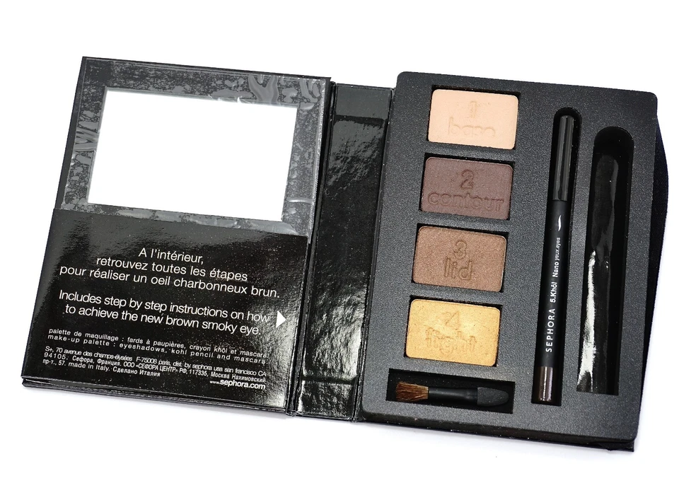 Sephora Smoky Eyes Eye Shadow Quad ~ Brown~ EyeLiner Pencil ~04 Coffee~ [NWOB] - Image 1 of 4