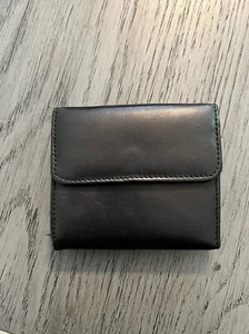 Unisex Black soft Leather wallet, 3.5" x 4". - Picture 1 of 4
