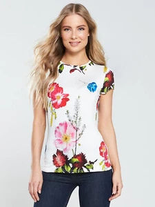 TED BAKER Berry Sundae bird floral print leaf flower pattern tshirt tee top 4 14 - Picture 1 of 12
