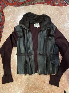 CHAQUETA DEPORTIVA VAKKO MARRÓN CUERO Y PIEL DE CONEJO TALLA XL - Imagen 1 de 8