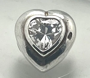 Heart CZ Silver Slider Pendant - Picture 1 of 4