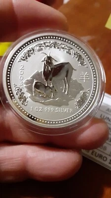 Australien 1 Unze Silber lunar I 2003 Lunare Capra   1 oz argento - Immagine 1 di 4