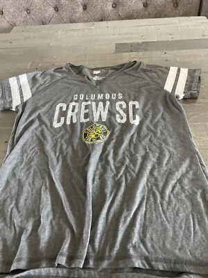 WOMENS COLUMBUS CREW SC MLS SOCCER GREY WOMENS V NECK MEDIUM DC7 - Image 1 of 4