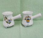 2  hand made French pottery small pourers - cream, oil etc - 130 ml -8.5 cm tall