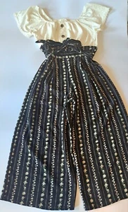 Girl's Jumper cream& Black Floral Pants Jumper W/ Belt Size:12 - Picture 1 of 4