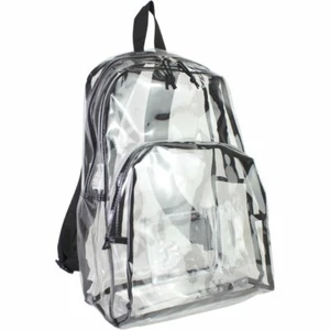 EASTSPORT CLEAR SCHOOL BACKPACK W FRONT POCKET ADJUSTABLE PADDED SHOULDER STRAP - Picture 1 of 1