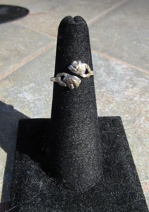 Vintage 925 sterling silver gold nuggets bypass ring Alaskan adjustable size 6-7 - Picture 1 of 5
