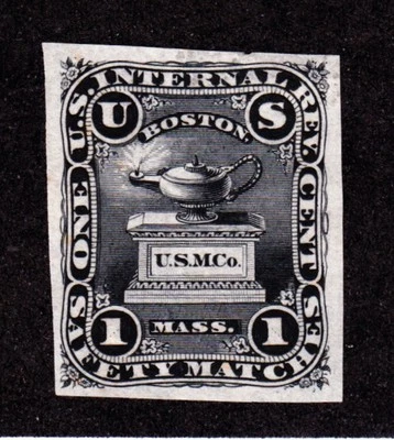 US RO180P3 1c Match and Medicine Proof on India Paper SCV $80 - Image 1 of 2