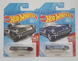 New lot of 2 Hot Wheels '55 Corvette 1:64 Diecast Cars - Picture 1 of 2