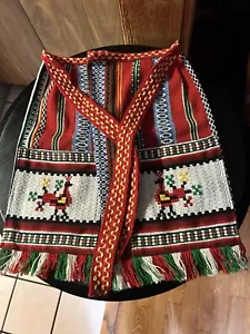 Delantal Corbata Larp Rojo Verde Azteca Inca Perú Peruano Étnico Nativo Mexicano Nuevo Sin Etiquetas - Imagen 1 de 4
