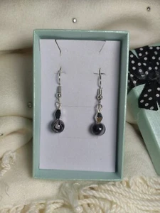 Black, White, Grey And Silver Color Earrings Free Box 462 - Picture 1 of 7