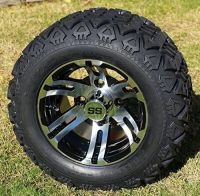Rueda mecanizada Bulldog de 10" y neumático de carro de golf todo terreno DOT de 18x9-10" - Juego de 4 Foto 1 de 3