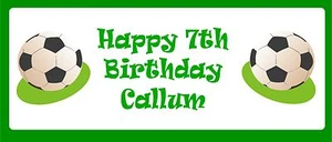 Personalised Landscape Party Banner - Green Footballs - Add Your Own Message - Picture 1 of 1
