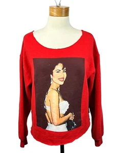 Selena Women's Scoop Neck Red Pull Over Sweatshirt Graphic Picture Size Small - Picture 1 of 14