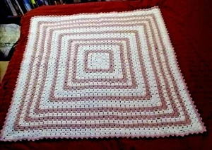 Handmade Modern Granny Stitch Baby Chair Lap Afghan Throw Blanket 38 in. Sq. NEW - Picture 1 of 2