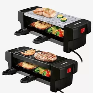 Mini Raclette-Grill für 2 Personen mit heißem Stein oder Grillplatte 350 W - Bild 1 von 12