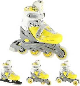 4in1 skating rollers adjustable skates NH18331 Size EU : 35-38 Colour: Yellow