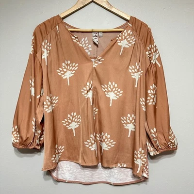 Blusa Anthropologie Dolan Floral Boho Popover Para Mujer Manga L Abullonada Top Neutra Foto 1 de 4