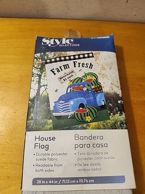 Style Selections Farm Fresh Watermelon  28x44 inch Double-Sided Suede House Flag - Image 1 of 4