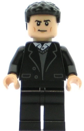 LEGO Super Heroes минифигурка Брюс Уэйн - черный костюм, спиральные волосы (подлинный) - Изображение 1 из 1