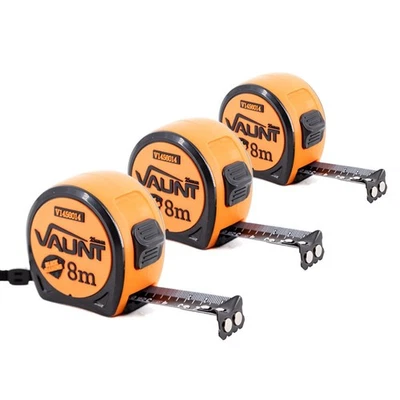 Vaunt Premium 8m Metric Compact Tape Measure - Pack of 3