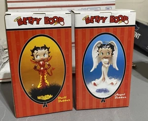 Betty Boop 2001 - Juego de 2 - 7" Angel & Devil King cuenta con cabezas bobble nuevo en caja - Imagen 1 de 2