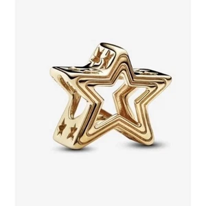 PANDORA 14K Solid Yellow Gold 5 Point Radiant Star Charm NEW! - Picture 1 of 6