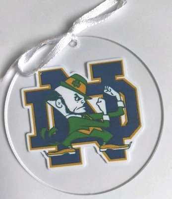 Ornamento Universitario Notre Dame Transparente Fútbol NCAA  Foto 1 de 2