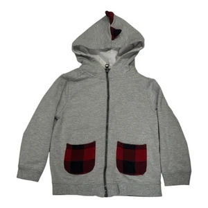 Tommy Bahama Hooded Jacket Boys 4T Gray Full Zip Dinosaur Hood Pocket Front - Picture 1 of 9