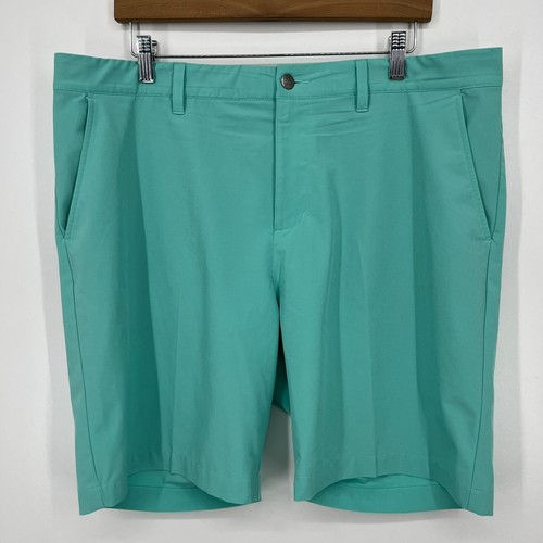 Adidas Pantaloncini da Golf Uomo Taglia 36 Verde Piatto Anteriore Traspirante Umidità 8" Cucitura Interna