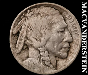 1914 Büffelnickel - seltener Halbschlüssel besseres Datum keine Reserve #D3557 - Bild 1 von 2