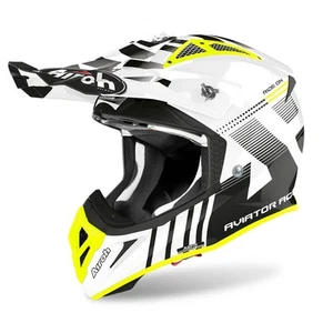 Airoh Aviator Ace Nemesi MX Helmet White Gloss Off Road - Picture 1 of 5
