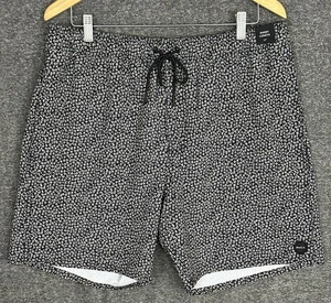 RVCA Boardshorts XL schwarz weiß Blumenmuster 17" Badehose Gummibund - Bild 1 von 11
