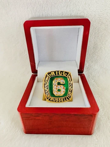 Bill Russell BOSTON CELTICS No. 6 Basketball Hall of Fame Ring W Box, 🇺🇸 SHIP Cover